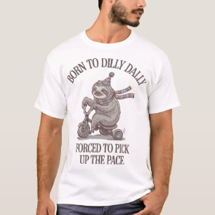 Fauler Faultier Retro Fahrrad Cartoon T-Shirt