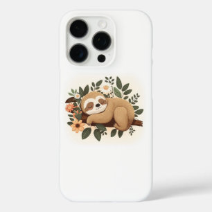 Fauler Faultier-Schlaf auf einer Ast-Kartoon iPhone 16 Pro Hülle
