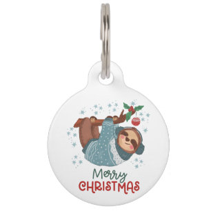 Fauler Faultier Weihnachten Personalisiert  Haustiermarke