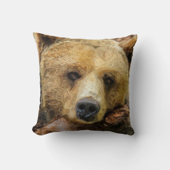 Fauler Grizzlybär Kissen (Vorderseite)