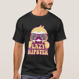 Fauler Hipster Faultier Schnurrbart Freidenker Ner T-Shirt
