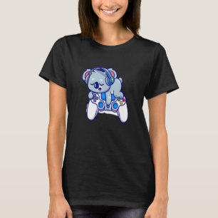 Fauler Koala-Gamer-Videospiel Süßes Tier Bär Gam T-Shirt