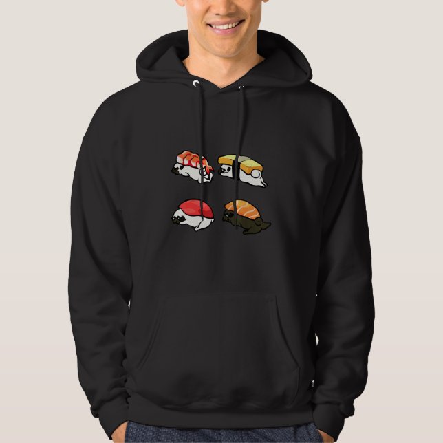 Fauler Mops Sushi Hoodie (Vorderseite)