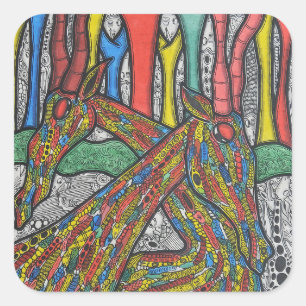 Fauler Nachmittag Quadratischer Aufkleber