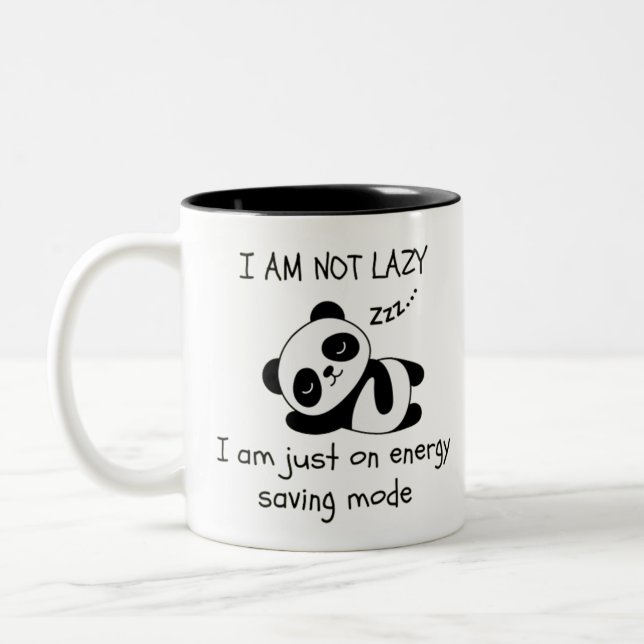 fauler Panda Zweifarbige Tasse (Links)