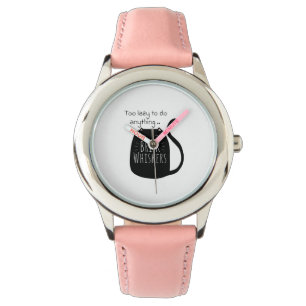 Fauler schwarzer Kater Armbanduhr