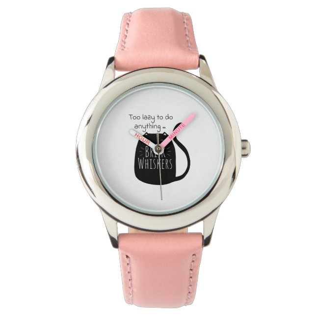 Fauler schwarzer Kater Armbanduhr (Vorderseite)