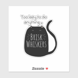 Fauler schwarzer Kater Aufkleber
