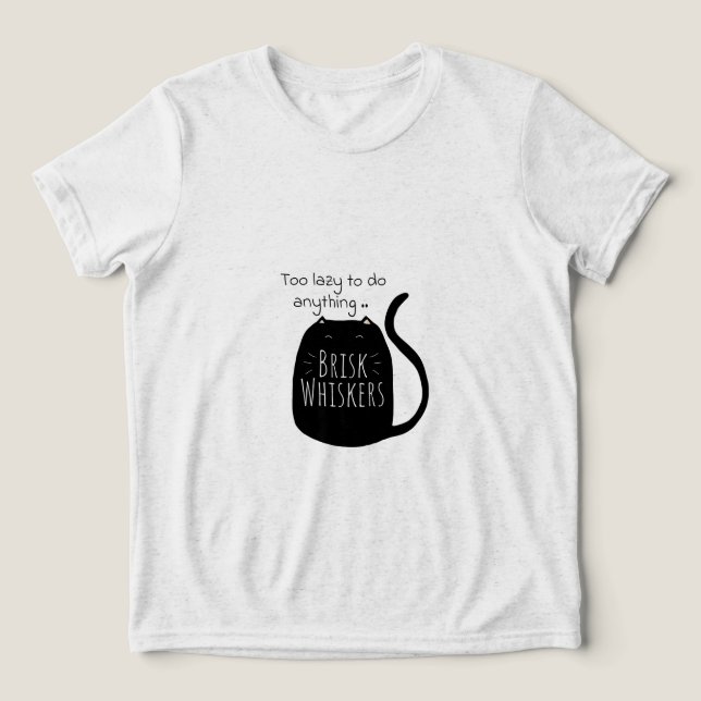 Fauler schwarzer Kater Tri-Blend Shirt (Design Vorderseite)