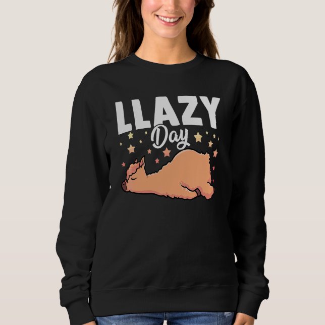 Fauler Tag Lama Süßes Tier 1 Sweatshirt (Vorderseite)