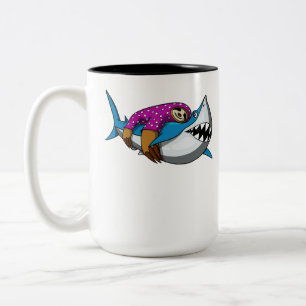 Fauler Trägheits-Reithaifisch-lustiges Ozean-Tier Zweifarbige Tasse