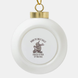 Faules Faultier Retro Fahrrad Cartoon Keramik Kugel-Ornament