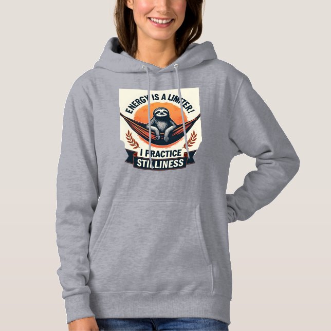 Faules Faultier Vintage Lustiges Introvertiert-Shi Hoodie (Vorderseite)