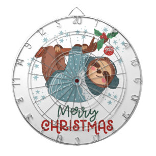 Faules Faultier Weihnachten Dartscheibe