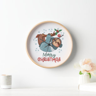Faules Faultier Weihnachten Uhr