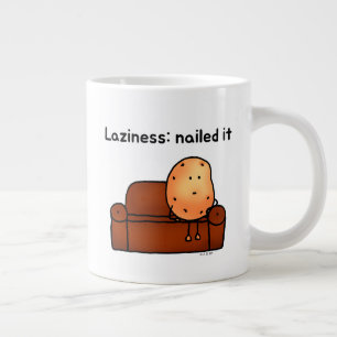 Faules Kartoffel-Cartoon-Humordesign Jumbo-Tasse