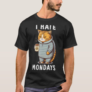 Faules Katze in Pyjamas Ich hasse Montage Kaffee T-Shirt