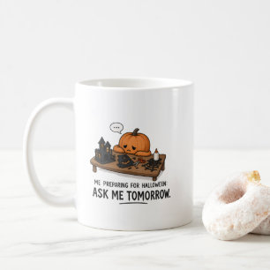 Faules Kürbis-Halloween-Vorbereitungsillustration Kaffeetasse