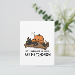 Faules Kürbis-Halloween-Vorbereitungsillustration Postkarte