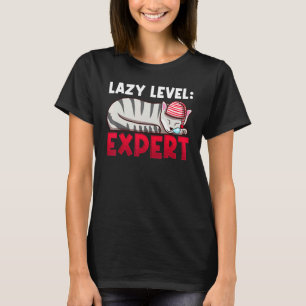 Faules Level Experte Süße Katze T-Shirt