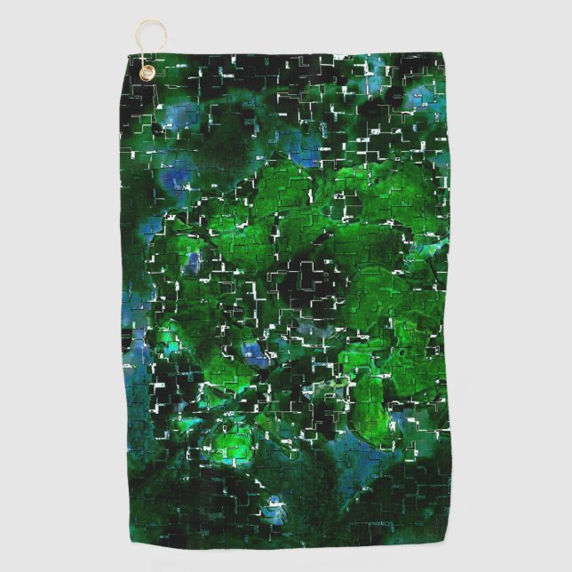 Faules Mosaik aus Wasserbecken der Pflanze Nachtte Golfhandtuch (Vorderseite)