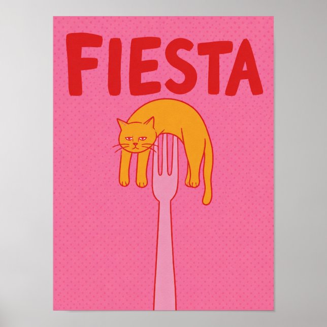 faules orange Katzen-Zimmerdekor Poster (Vorne)