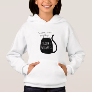 Faules schwarzes Katze T-Shirt Hoodie