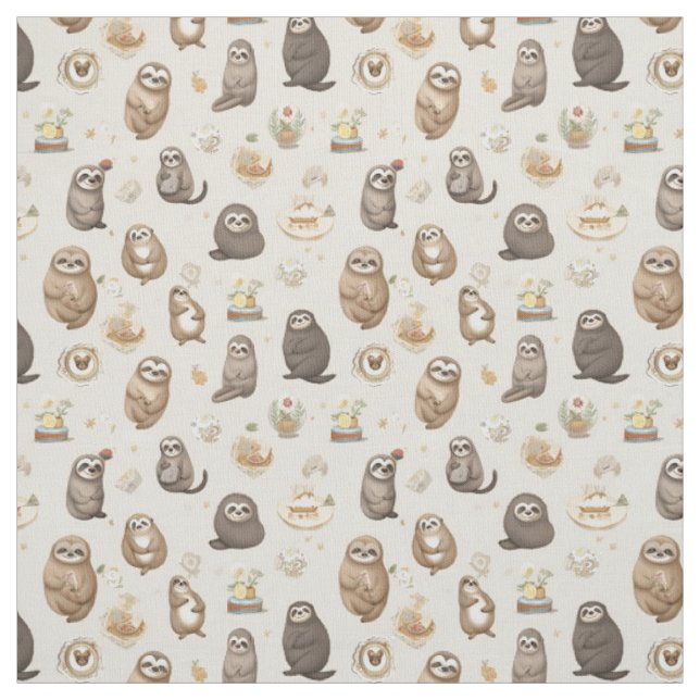 Faulheit: Whimsy Sloth Stoff (Muster)