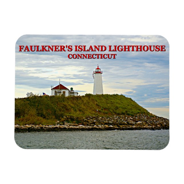 Faulkners Island Lighthouse, Connecticut Magnet (Horizontal)