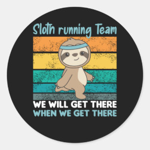 Faulle laufen Team Sloths Run Cozy Runder Aufkleber
