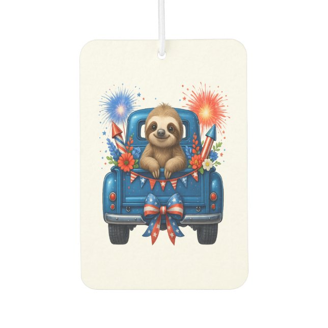 Faultier 4. Juli USA Autolufterfrischer (Vorderseite)