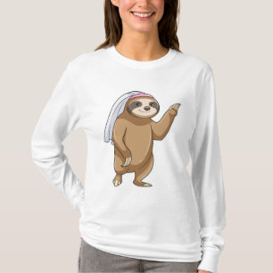 Faultier als Braut mit Schleier T-Shirt