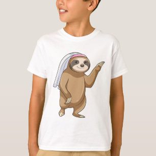 Faultier als Braut mit Schleier T-Shirt