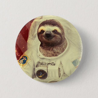 Faultier Astronaut Knopf Button