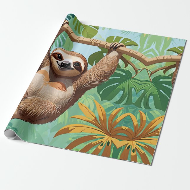 Faultier auf einem Baum  Geschenkpapier (Ungerollt)