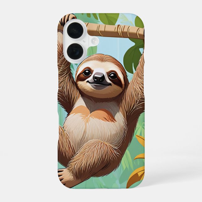 Faultier auf einem Baum  iPhone 16 Hülle (Rückseite)