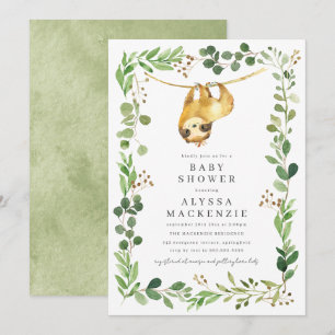 Faultier-Baby-Shower-Einladung Einladung