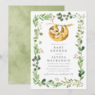 Faultier-Baby-Shower-Einladung Einladung