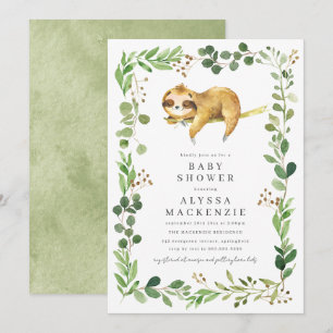 Faultier-Baby-Shower-Einladung Einladung