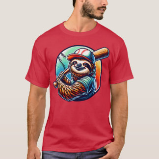 Faultier Baseballspieler Lustiges Sportdesign Jung T-Shirt