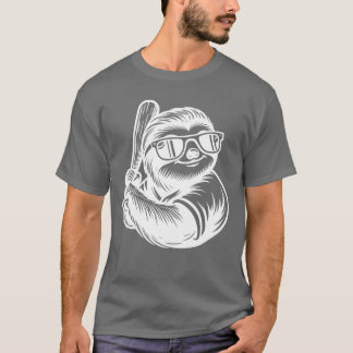 Faultier Baseballspieler Sportssilhouette Freunde  T-Shirt