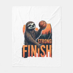 Faultier Basketball Vintage Lustig Retro Dunk Shir Fleecedecke