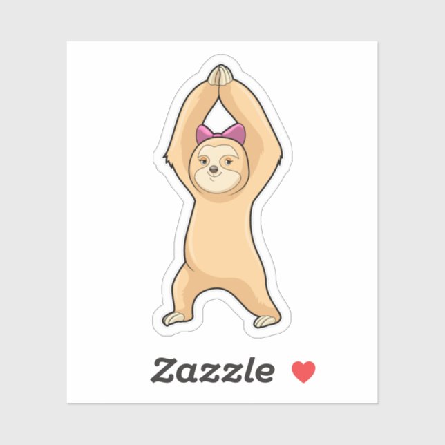 Faultier beim Sport in der Fitness Aufkleber (Blatt)