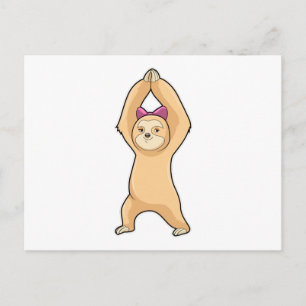 Faultier beim Sport in der Fitness Postkarte