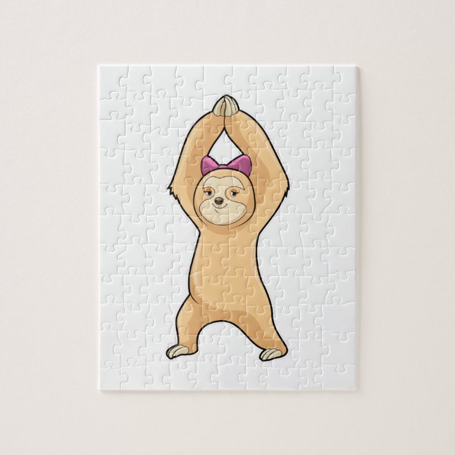 Faultier beim Sport in der Fitness Puzzle (Vertikal)