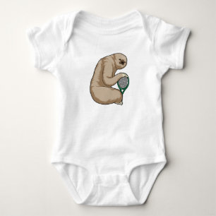 Faultier beim Tennis mit Tennisschläger Baby Strampler