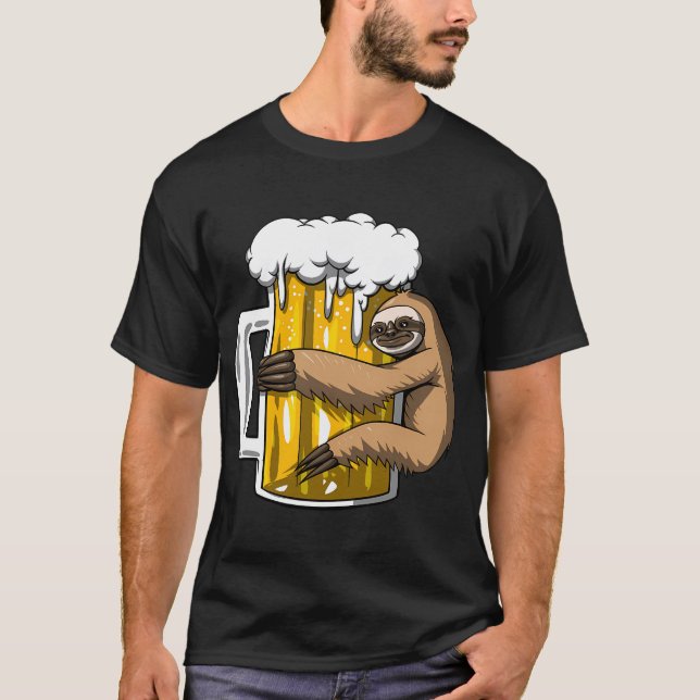 Faultier-Bierparty T-Shirt (Vorderseite)