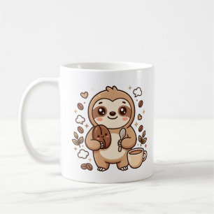 Faultier-Bohnen-Kawaii-Kaffeetasse Kaffeetasse