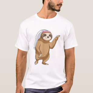 Faultier-Braut-Schleier-Hochzeit-T-Shirt T-Shirt
