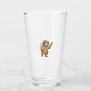 Faultier Brautschleier Hochzeit T-Shirt Glas